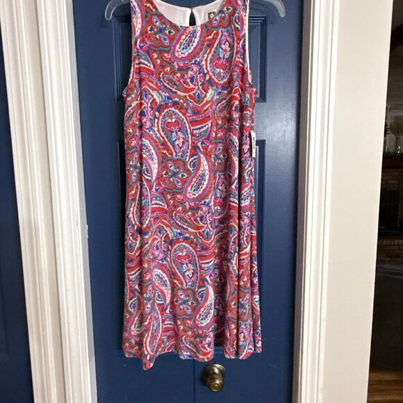 Anne Klein Paisley Print Sleeveless Slip Dress Size 6 NWT - Picture 2 of 8